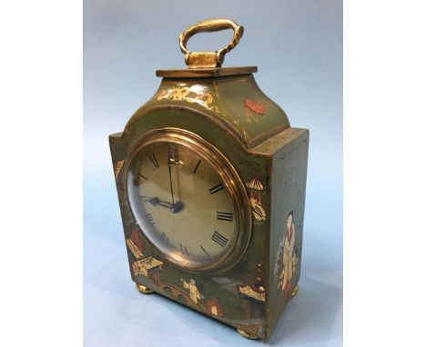 A Chinoiserie decorated mantel clock