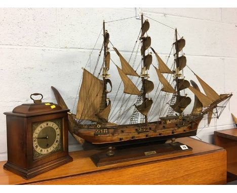 Mantle clock, model boat etc.