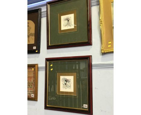 Pair of limited edition prints, signed by J. C. Graham Illingworth, 'Palmoor' Ltd, No. 506/850, 12.5cm x 12.5cm