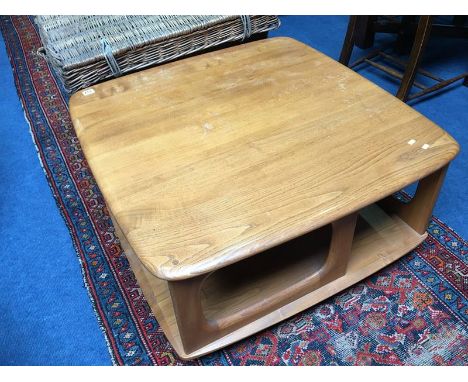 An Ercol 'Pandora' Golden Dawn square top coffee table