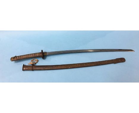 A Japanese NCO's sword and scabbard (matching numbers)