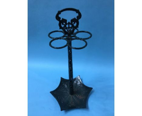 A metalwork stick stand