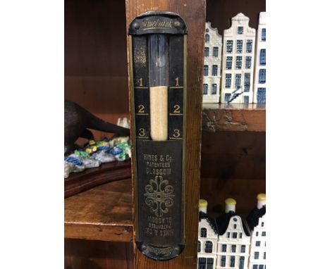 Kitchenalia; a Hines and Co. patent of Glasgow 'Time trunk' egg timer