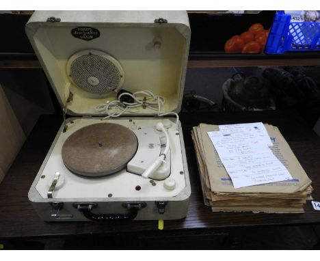 1950s Philips Disk Jockey Major Record Player in Working Order with a Quantity of Records 