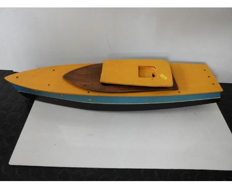 Painted Wooden Model Boat 
