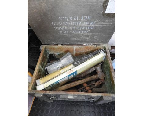 Vintage Wooden Box and Contents - Tools 