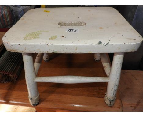 Painted Wooden Stool 