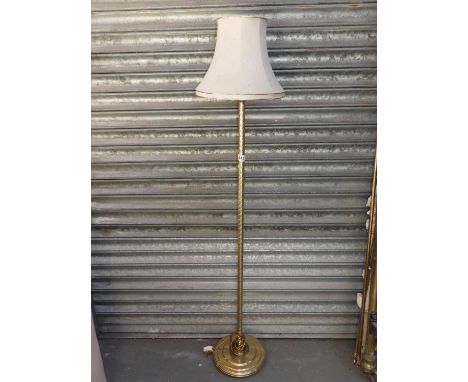 Brass Standard Lamp with Shade 