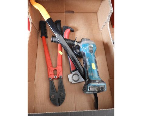 Bolt Cutters, Angle Grinder and Axe etc 