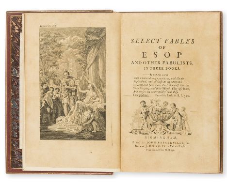Fables.- Baskerville.- Aesop. Select Fables of Esop and other Fabulists, engraved frontispiece, 15 plates and vignettes, titl