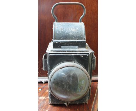 Railway Interest - A British Rail lamp, BR (M) stamped to the domed top