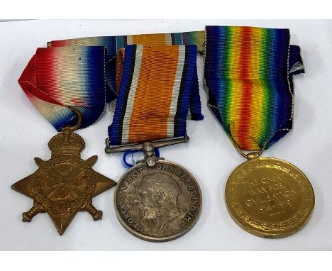 Trio WW1 mons star medal group to 5666 pte .j.skelton .Leic r