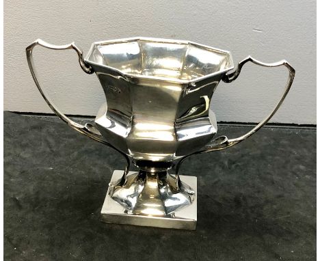 Hallmarked silver loving cup London silver hallmarks weight 298g 