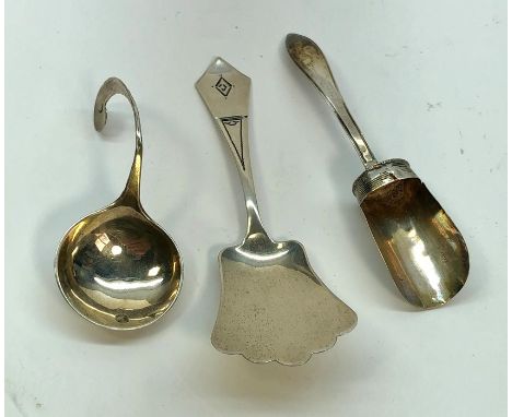 3 Antique Dutch silver caddy spoons all with dutch silver hallmarks 