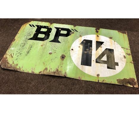 Early vintage large enamel sign BP 1,4 measures approx 60ins by 36ins 
