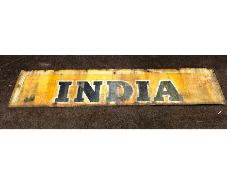 Early vintage large enamel sign India measures approx 72ins by 18ins 