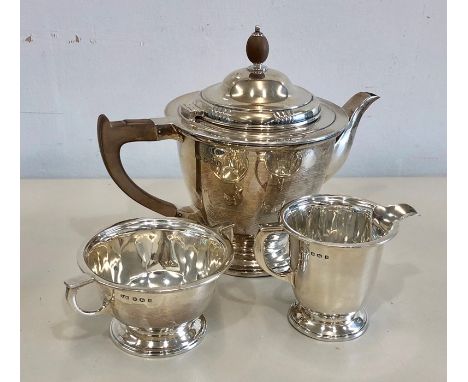 Silver tea service Sheffield silver hallmarks total weight 764g