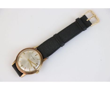 A fully hallmarked 9ct gold cased vintage gents Garrard manual winding wristwatch. 