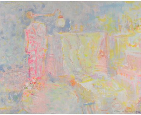 John Rosser, 'Studio Interior', signed and dated 1955, gouache, 35cm x 46cm.Please Note - Lot Number in printed catalogue is 