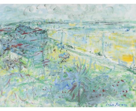 John Rosser, 'Just Sandbanks This Year', signed gouache, 32cm x 42cm. Please Note - Lot Number in printed catalogue is incorr
