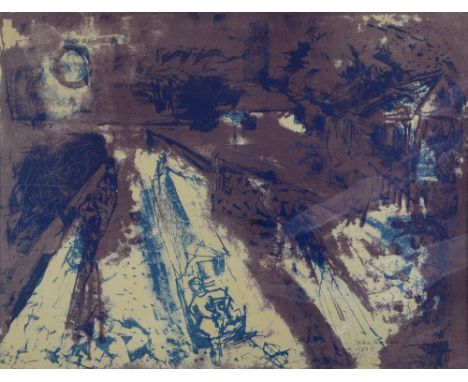 John Rosser, 'Abstract', signed and dated, 1950's gouache, 30cm x 40cm. Please Note - Lot Number in printed catalogue is inco