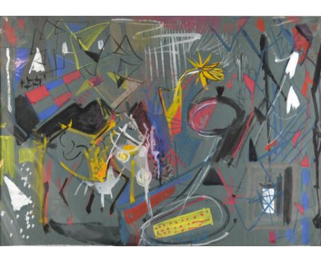 John Rosser, 'Abstract ' unsigned circa 1949, gouache, 52cm x 72cm. Please Note - Lot Number in printed catalogue is incorrec