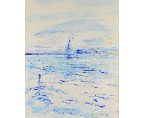 John Rosser, 'Shore line from a Window, Sandbanks', signed gouache, 50cm x 39cm. Please Note - Lot Number in printed catalogu