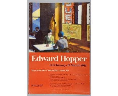 Exhibition poster, Edward Hopper 11th Febuary - 29th March 1981, at the Hayward Gallery, 75cm x 50cm, 