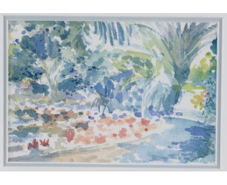 John Rosser, 'Garden Pathway New Zealand', unsigned gouache  11cm x 15cm. Provenance: collection consigned directly from the 