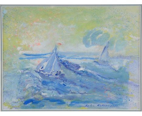 John Rosser, 'Just a Moment at Sea', unsigned gouache 19cm x 25cm. Provenance: collection consigned directly from the artist.