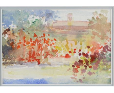 John Rosser, 'Summer Garden Early Sunshine', unsigned gouache, 10cm x 16cm. Provenance: collection consigned directly from th