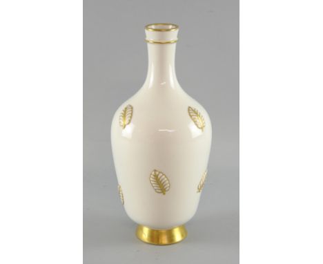 Gio Ponti (attributed) for Richard Ginori Art Deco vase,  with raised leaf decoration picked out in gold. Marks to base Richa