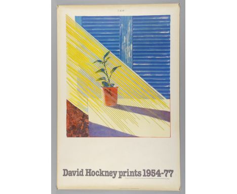 Exhibition poster, David Hockney prints 1954-1977, Scottish Arts Council touring exhibition, 74cm x 49cm, 