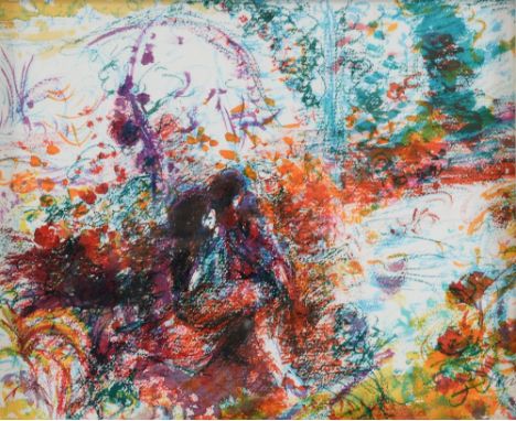 John Rosser, 'Early Summer in the Museum Garden ' signed gouache, 25cm x 30cm. Provenance: collection consigned directly from