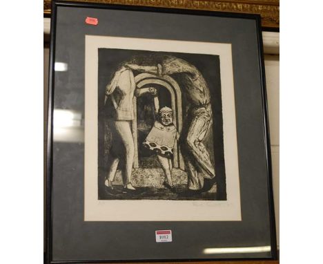 Robert Fawcett - Untitled, artist proof lithograph, pencil signed and dated '87, 31 x 26cm