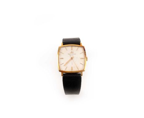 Jaeger-LeCoultre, a gentleman's gold 'Club' wristwatch, the shaped square dial with gold baton indicators and hands, in a yel