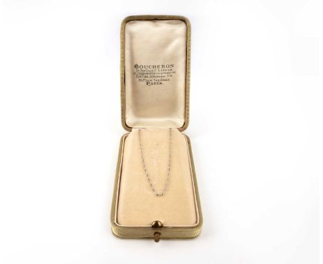 A fine link platinum necklace, with a Boucheron pendant box and with a letter dated Dec. 30 '32, headed 'Bateman's Burwash Su