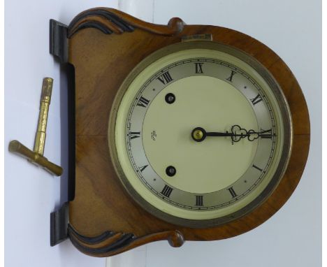 An Elliott walnut mantel clock marked Tarratt, Loughborough