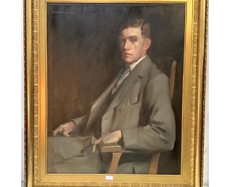 David Alison R.S.A. (Scottish, 1882-1955), Portrait of a Gentleman, seated half-length, signed upper left and dated 1917, oil