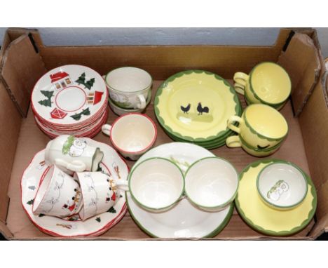 A MASON'S IRONSTONE CHRISTMAS VILLAGE PATTERN TEA SERVICE, ETC