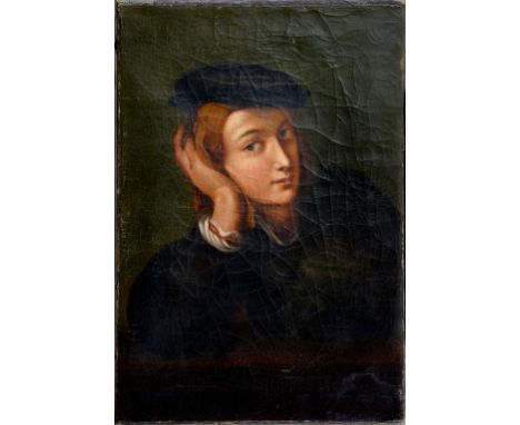 AFTER RAPHAEL, PORTRAIT OF THE ARTIST, OIL ON CANVAS, 32 X 46CM 