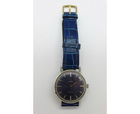 A stainless steel Omega Geneve manual wind wristwatch