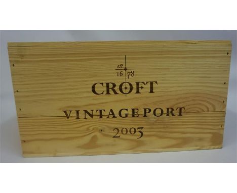 A Case Of Twelve Bottles Of Croft Vintage Port 2003, case sealed, ( The following lots 73-92 are from one private collection,