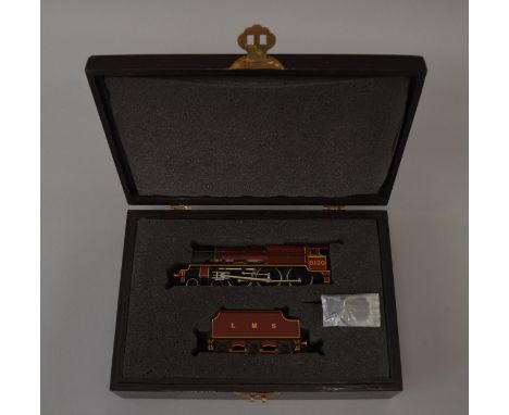 OO Gauge. Bachmann. LMS "Royal Scot", housed in fitted wooden case with etched nameplates, certificate present. VG/E.