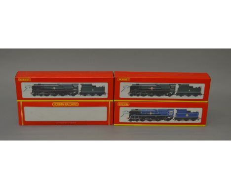 OO Gauge. Hornby 4 x locomotives. R.2204 BR Merchant Navy "Bibby Line", R.2171 BR Merhant Navy "Canadian Pacific", R.2170 BR 