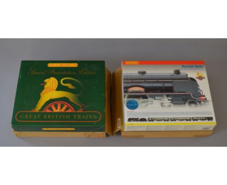 OO Gauge. Hornby. 2 x train packs. R.2082 "Schools train pack" BR Schools "Wellington" with 3 coaches & R.2079 "Kentish Belle