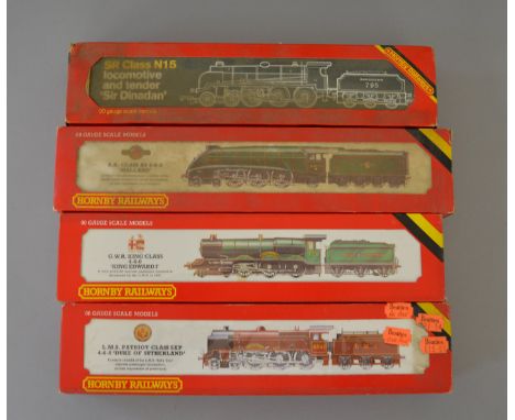OO Gauge. Hornby 4 x boxed locomotives. R.154 "Sir Dinadan", R.350 A4 "Mallard", R.078 "King Edward I" & R.357 LMS Patriot cl