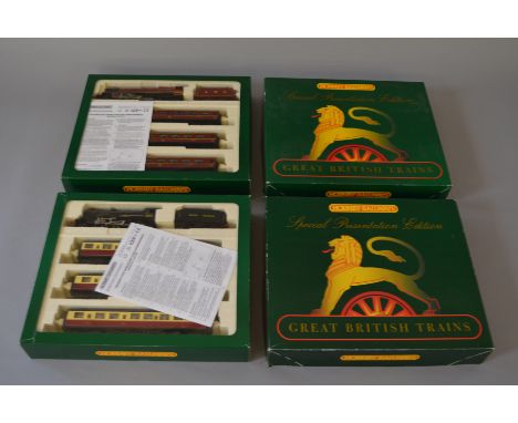 OO Gauge. Hornby. 2 x Great British Train packs. R.2044 "Liverpool" LMS locomotive with 3 coaches & R.2033 "The Royal Scot", 