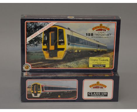 OO Gauge. Bachmann 2 x DMU sets. Class 159 3 car set Network Southeast & Class 158 2 car set. West Yorkshire "WYPTE Metro" Bo