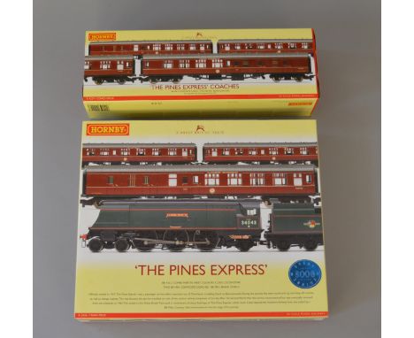 OO Gauge. Hornby R.2436 "Pines Express" train pack. BR West Counrty "Coombe Martin" with 3 coaches, together with R.4229 "Pin
